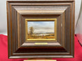 ÖLGEMÄLDE PRUNKRAHMEN PERSONEN LANDSCHAFT STARNBERGER SEE Ignaz Peter FALZBERGER
