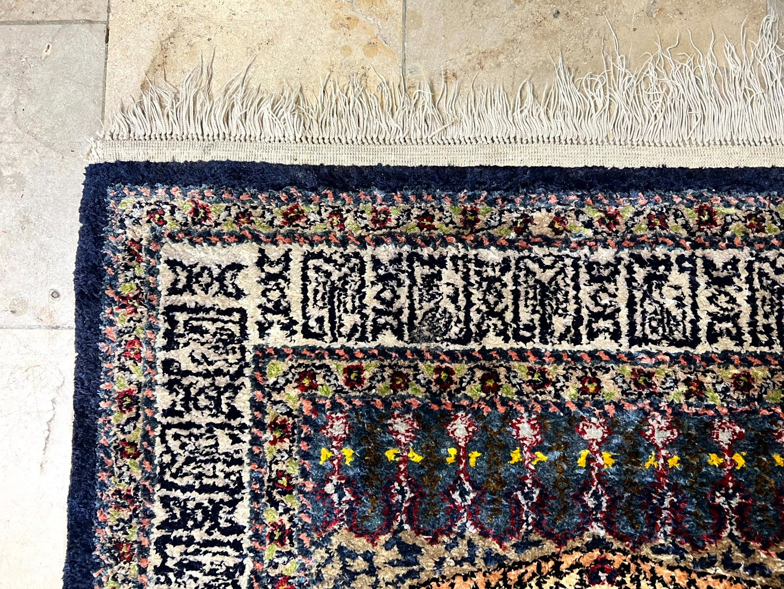 Alter Orientteppich Gebetsteppich Teppich aus Wolle handgeknüpft 150x83cm