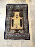 ALTER ORIENTTEPPICH  GEBETSTEPPICH TEPPICH AUS WOLLE HANDGEKNÜPFT 150x83cm