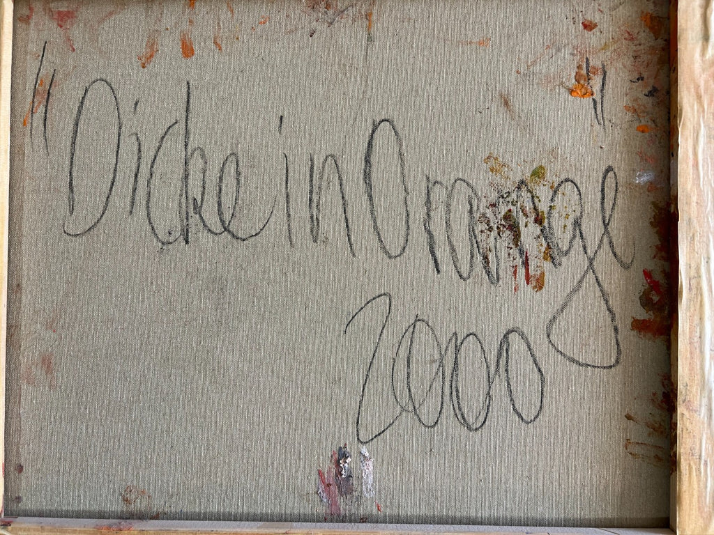 Acrylgemälde Akt Erotik "dicke in Orange" Gabriele Stieghorst (1953) 120x100cm