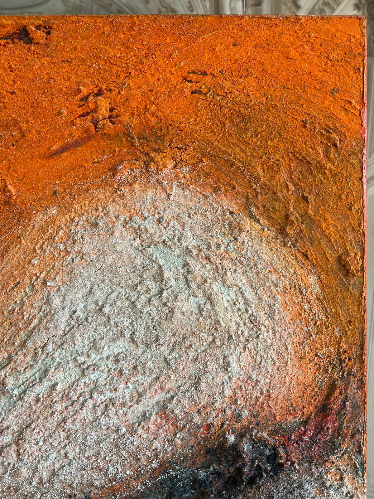 Acrylgemälde Akt Erotik "dicke in Orange" Gabriele Stieghorst (1953) 120x100cm