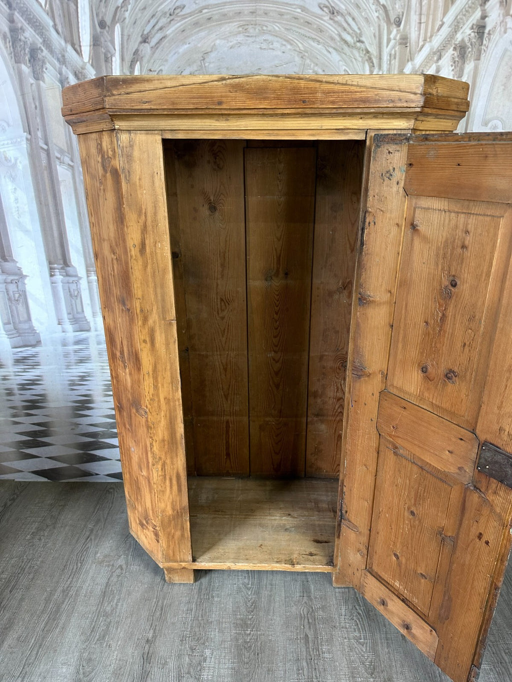 Antiker Bauernschrank Schrank 19 tes Jhdt Holz massiv Abgefasst Kleiderschrank