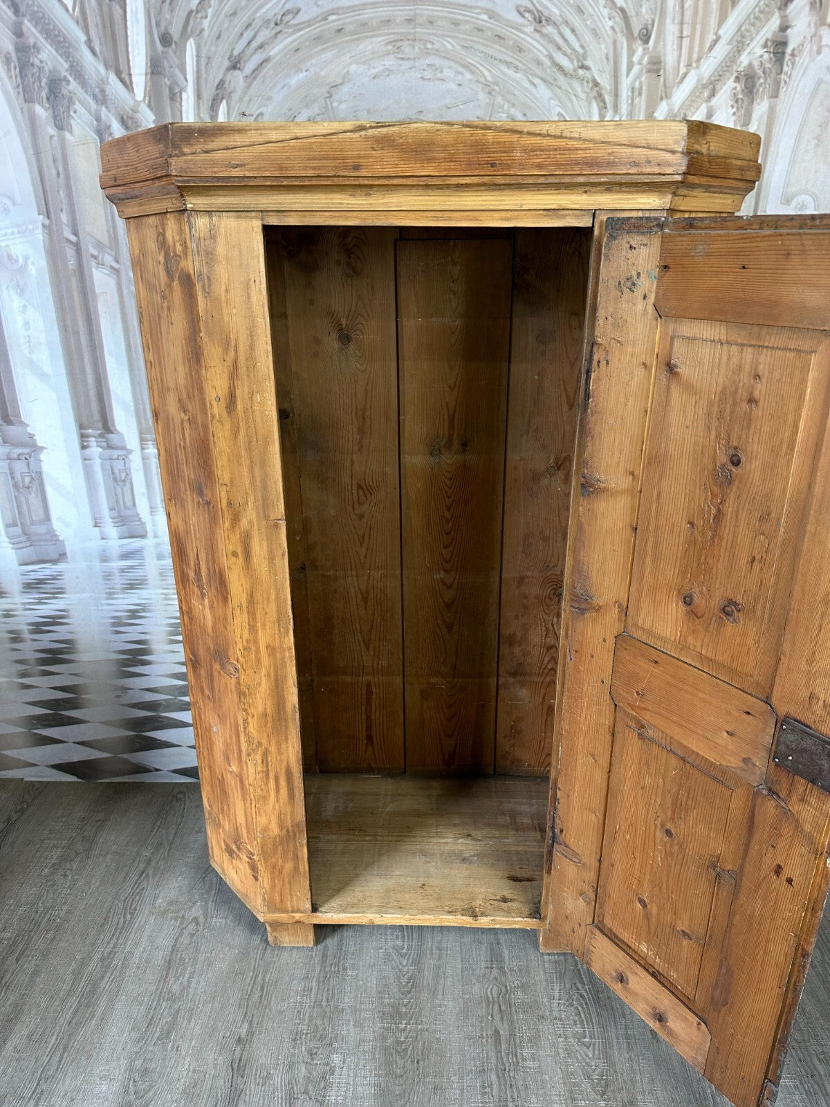 Antiker Bauernschrank Schrank 19 tes Jhdt Holz massiv Abgefasst Kleiderschrank