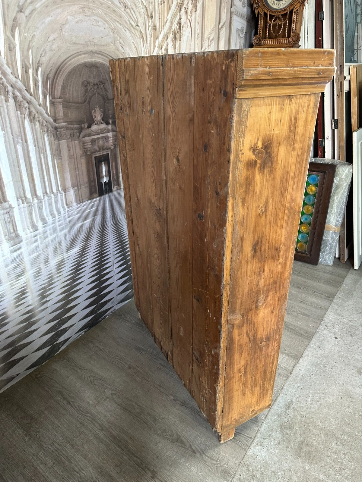 Antiker Bauernschrank Schrank 19 tes Jhdt Holz massiv Abgefasst Kleiderschrank