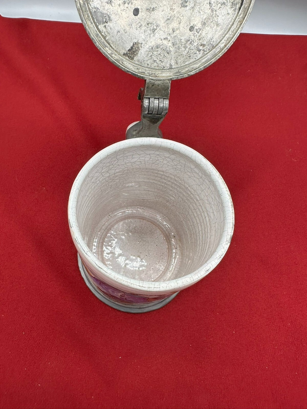 Antiker Humpen Krug Barockkrug Keramik handbemalt 19 tes Jhdt