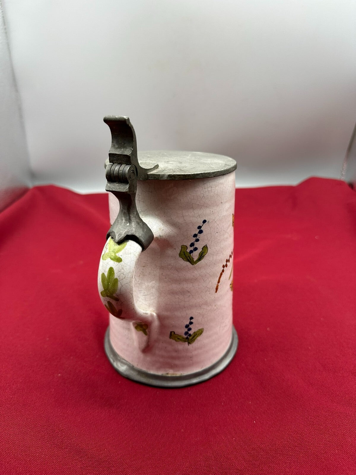 Antiker Humpen Krug Barockkrug Keramik handbemalt 19 tes Jhdt