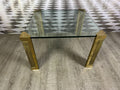 MASSIVER VINTAGE BEISTELLTISCH GLAS UND MESSING zugesch PETER GHYCZY  MODELL T14