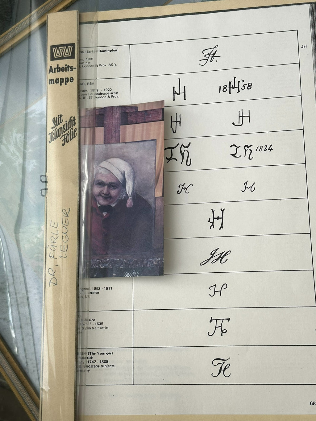 Antikes Biedermeier Ölgemälde Portrait Mann mit Schlafmütze Monogrammist