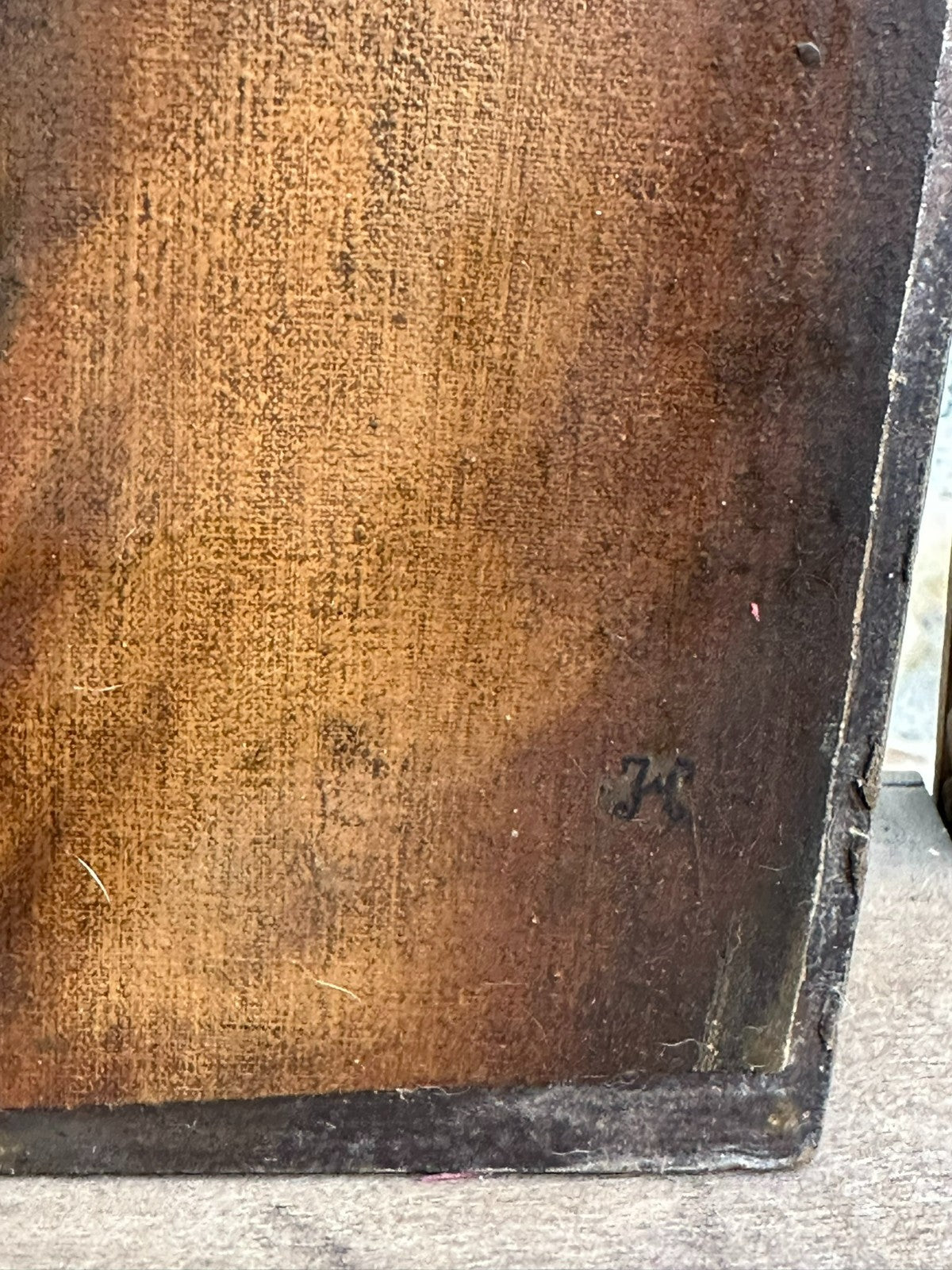 Antikes Biedermeier Ölgemälde Portrait Mann mit Schlafmütze Monogrammist