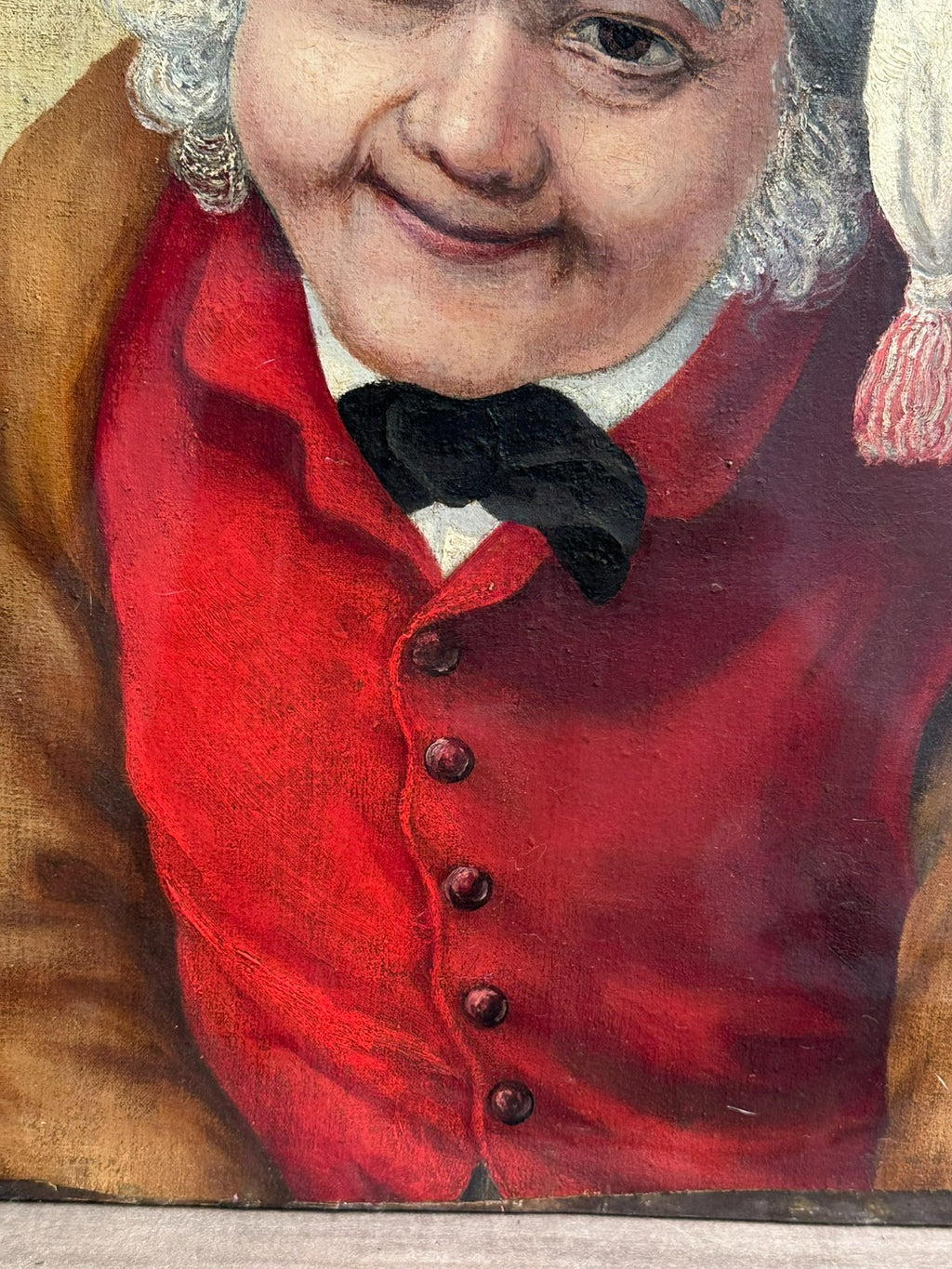 Antikes Biedermeier Ölgemälde Portrait Mann mit Schlafmütze Monogrammist