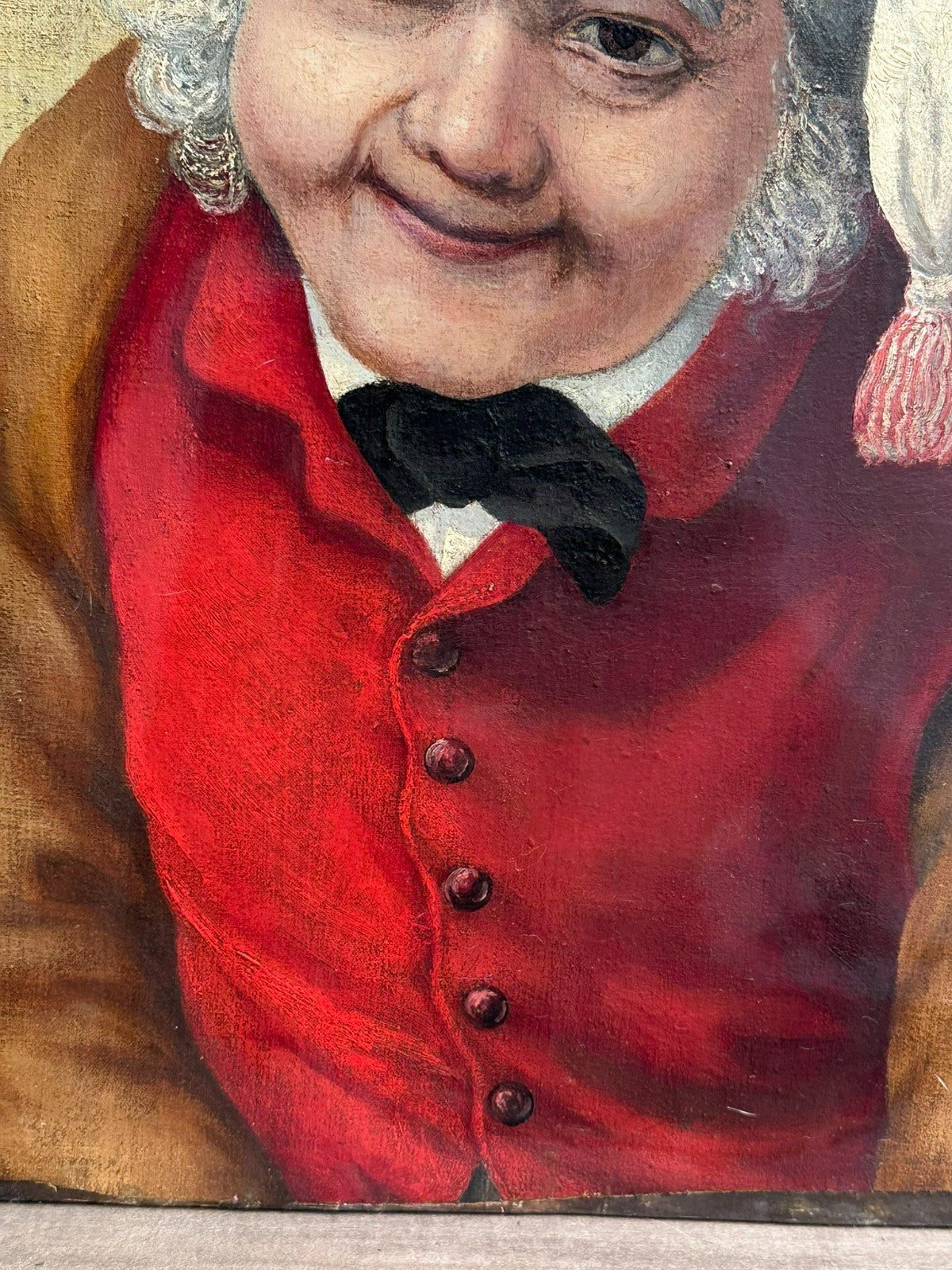 Antikes Biedermeier Ölgemälde Portrait Mann mit Schlafmütze Monogrammist