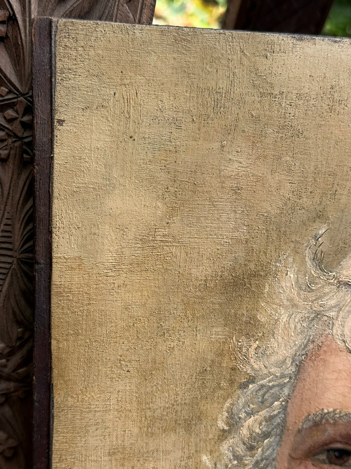 Antikes Biedermeier Ölgemälde Portrait Mann mit Schlafmütze Monogrammist