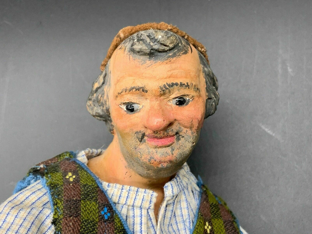 Neapolitanische Krippenfigur Bauer Glasaugen 30cm