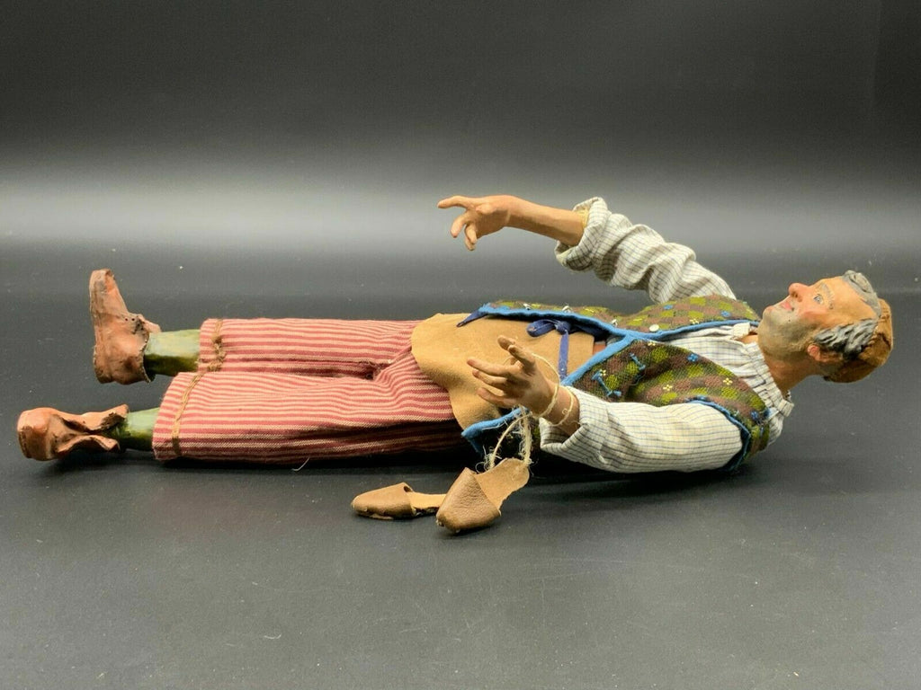 Neapolitanische Krippenfigur Bauer Glasaugen 30cm