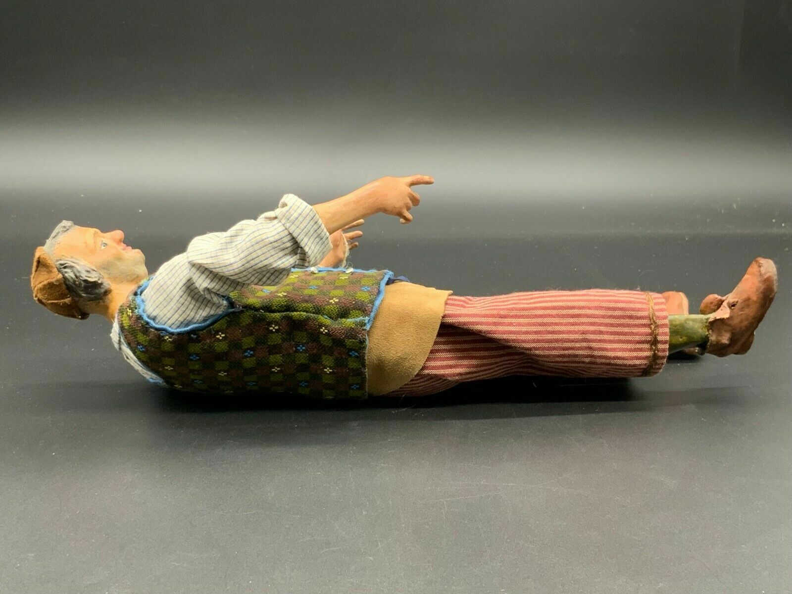 Neapolitanische Krippenfigur Bauer Glasaugen 30cm