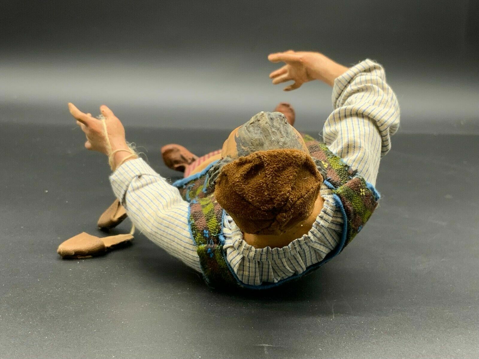 Neapolitanische Krippenfigur Bauer Glasaugen 30cm