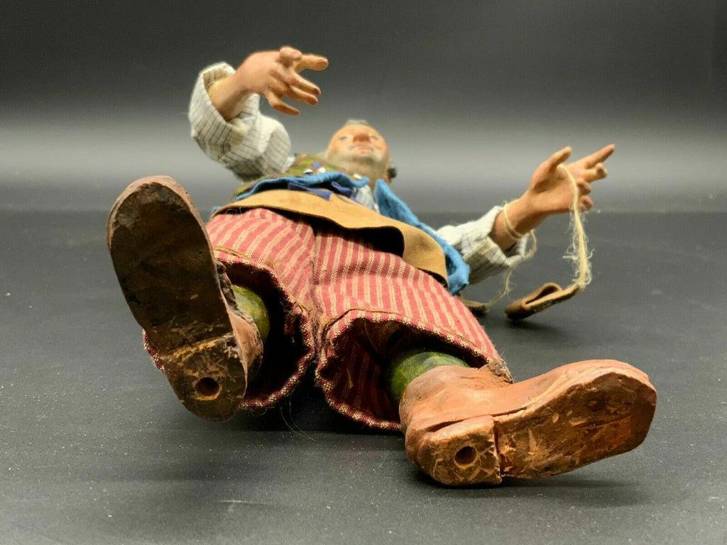 Neapolitanische Krippenfigur Bauer Glasaugen 30cm
