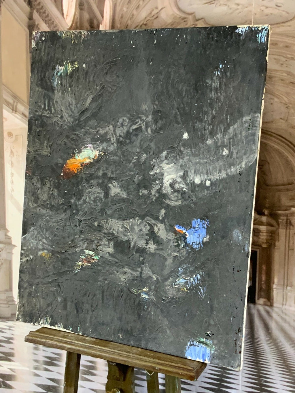 Abstraktes Acrylgemälde Gemälde Grossformat 80x100cm Waldemar Kufner (1940-2016)