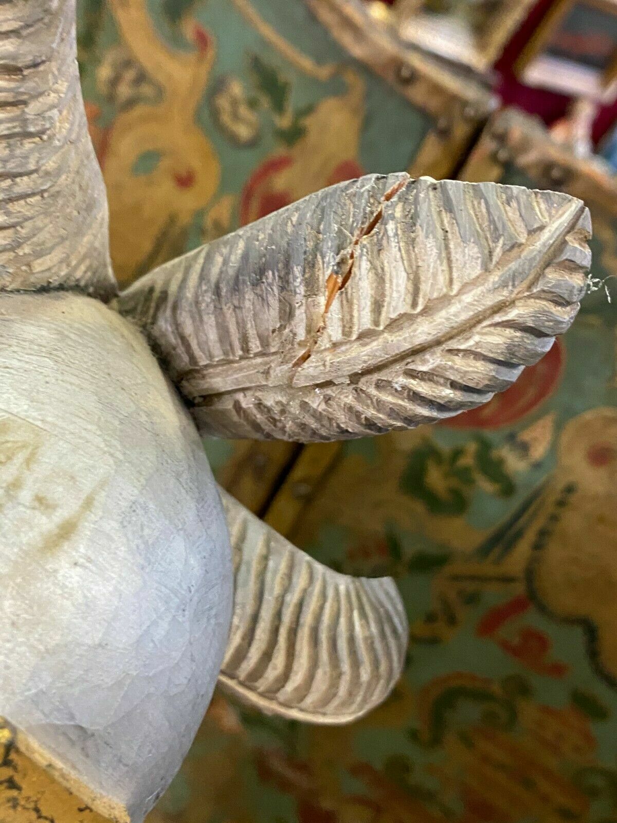 Heiligenfigur Heiliger Georg Drachentöter Skulptur Holz massiv Polychrom