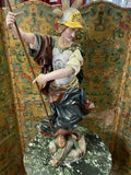 HEILIGENFIGUR HEILIGER GEORG DRACHENTÖTER SKULPTUR HOLZ MASSIV POLYCHROM