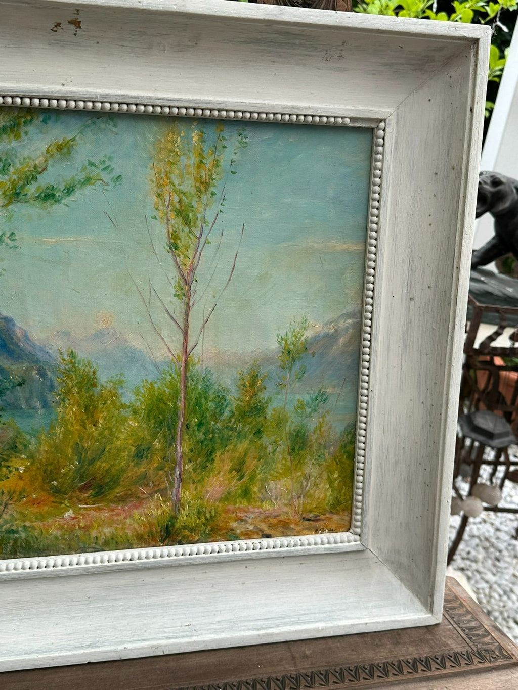 Rudolf Dreher (1886-1948) Ölgemälde Sommertag an einem Bergsee Landschaft