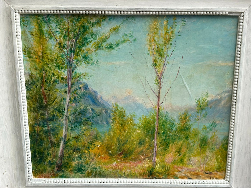 Rudolf Dreher (1886-1948) Ölgemälde Sommertag an einem Bergsee Landschaft