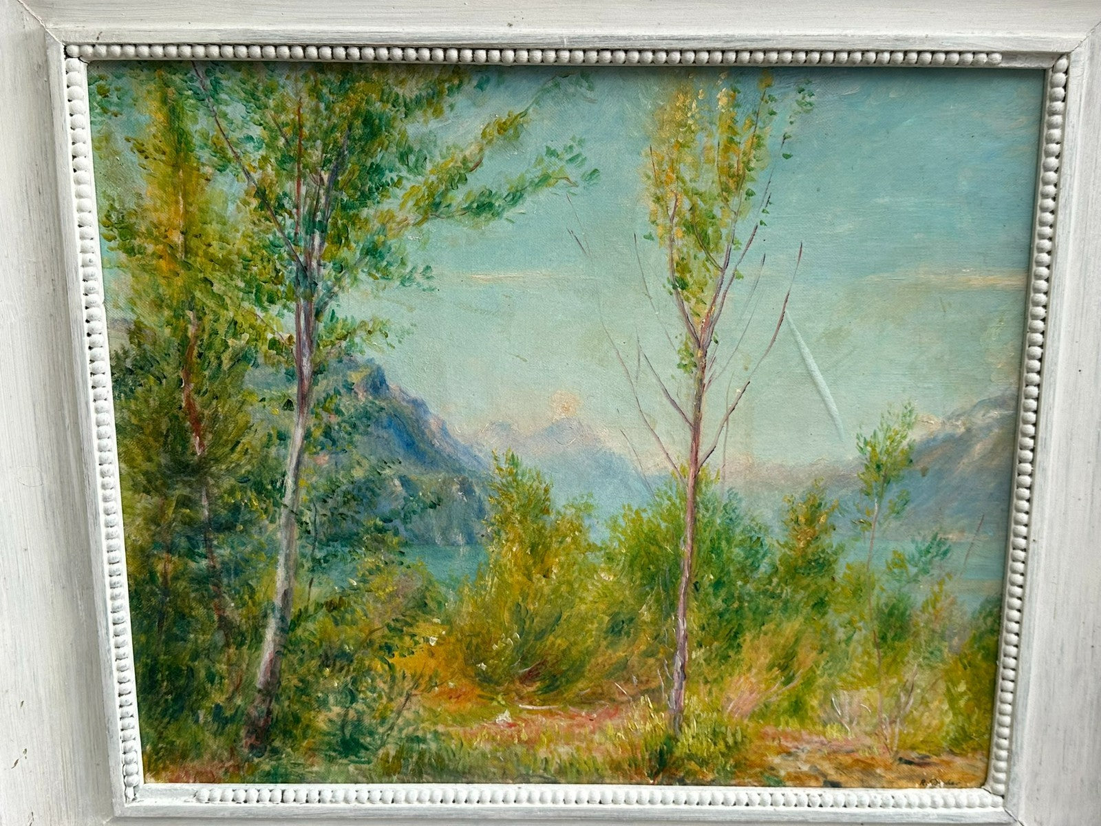 Rudolf Dreher (1886-1948) Ölgemälde Sommertag an einem Bergsee Landschaft