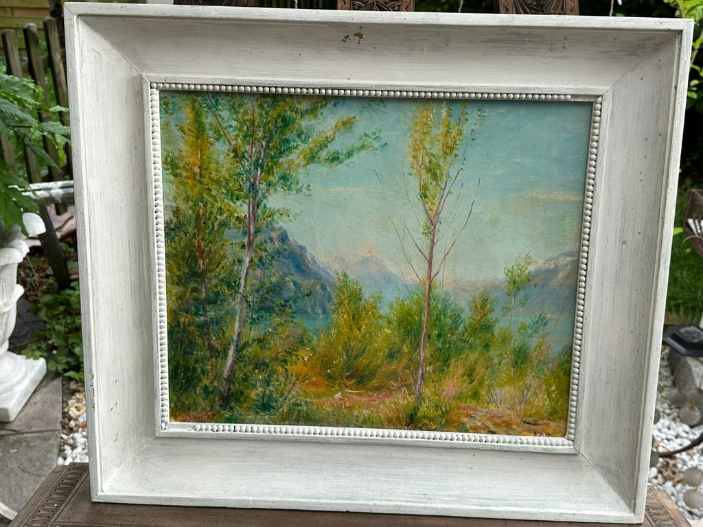 Rudolf Dreher (1886-1948) Ölgemälde Sommertag an einem Bergsee Landschaft
