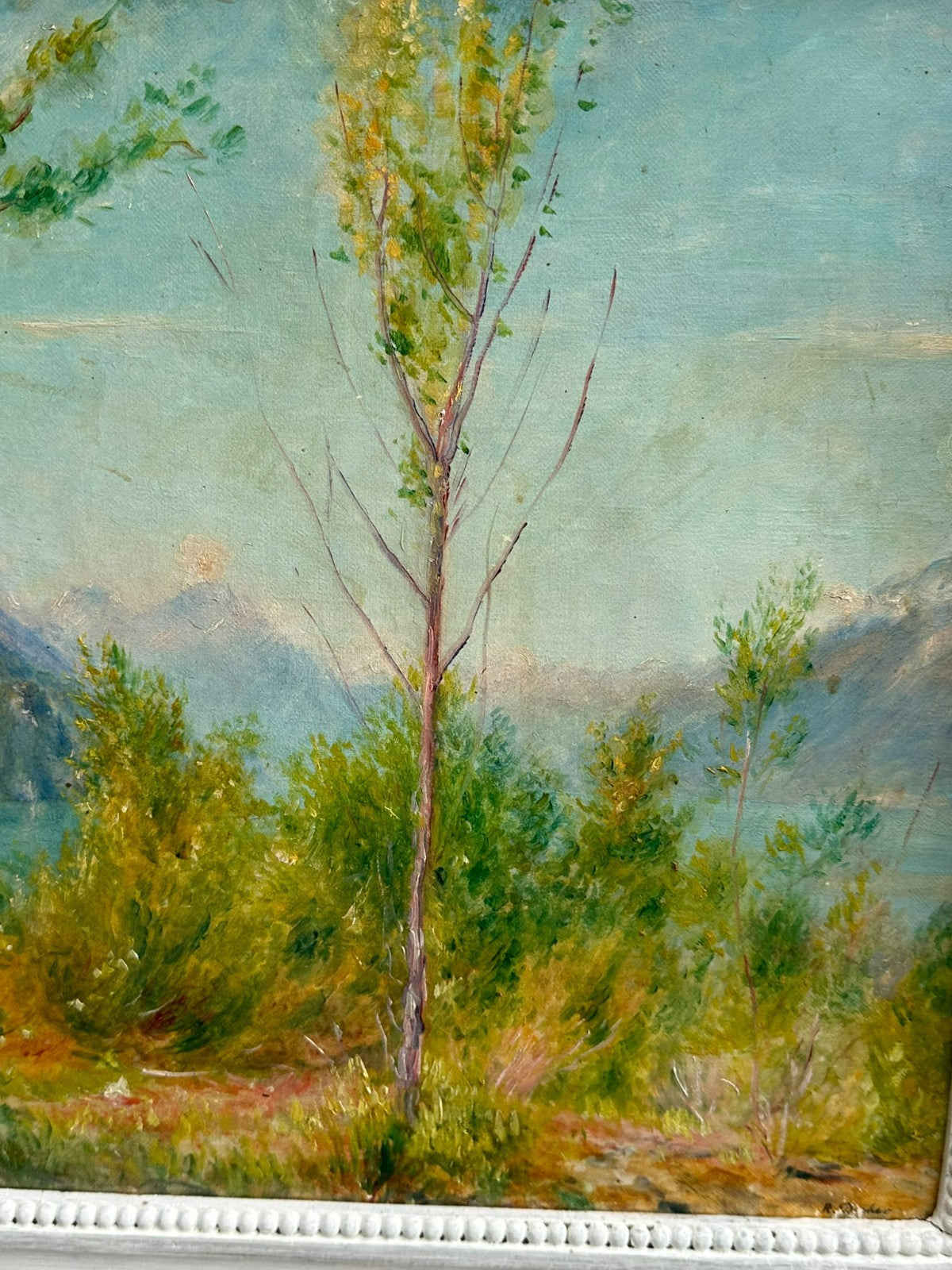 Rudolf Dreher (1886-1948) Ölgemälde Sommertag an einem Bergsee Landschaft