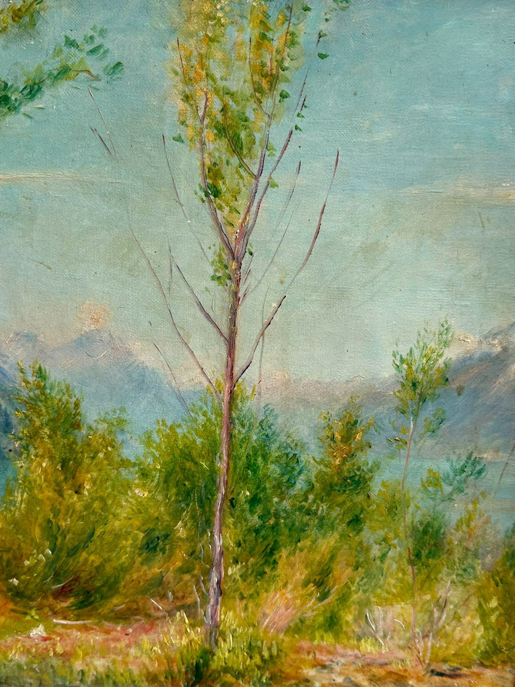 Rudolf Dreher (1886-1948) Ölgemälde Sommertag an einem Bergsee Landschaft