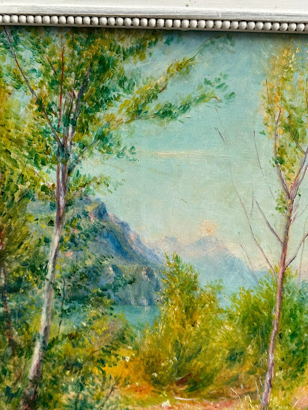 Rudolf Dreher (1886-1948) Ölgemälde Sommertag an einem Bergsee Landschaft