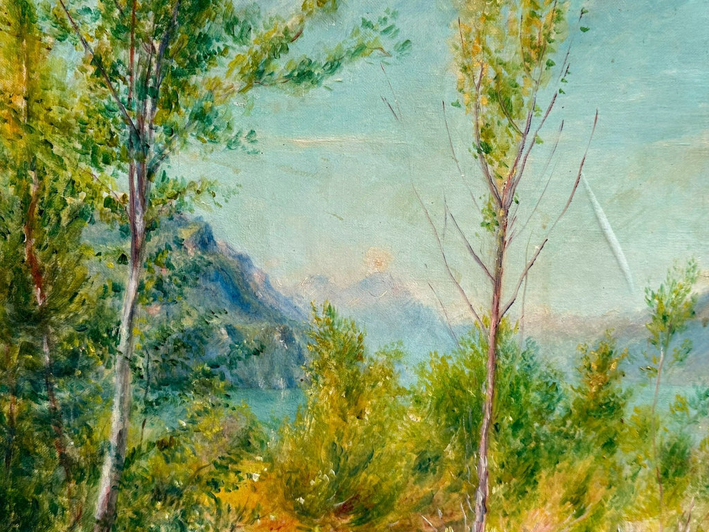 Rudolf DREHER (1886-1948) ÖLGEMÄLDE SOMMERTAG AN EINEM BERGSEE LANDSCHAFT