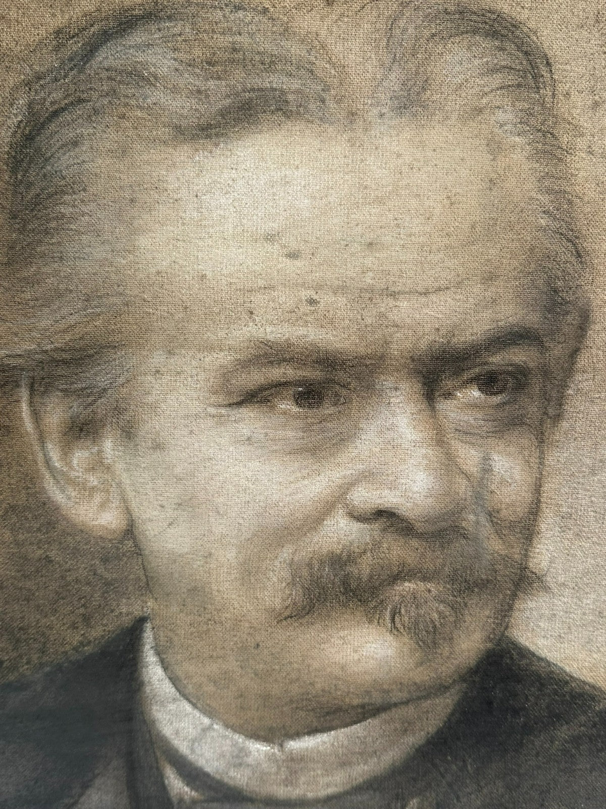 Kohle und Kreide Zeichnung signiert G. Schachinger Portrait eines Mannes