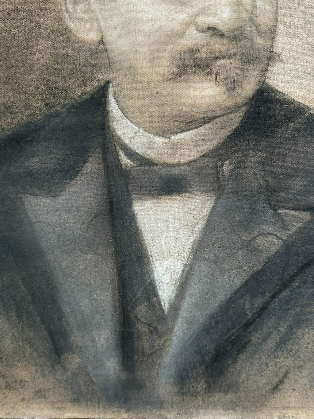 Kohle und Kreide Zeichnung signiert G. Schachinger Portrait eines Mannes