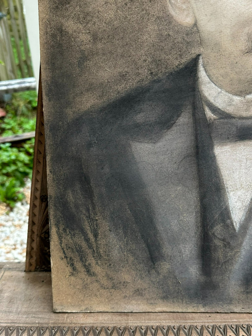Kohle und Kreide Zeichnung signiert G. Schachinger Portrait eines Mannes