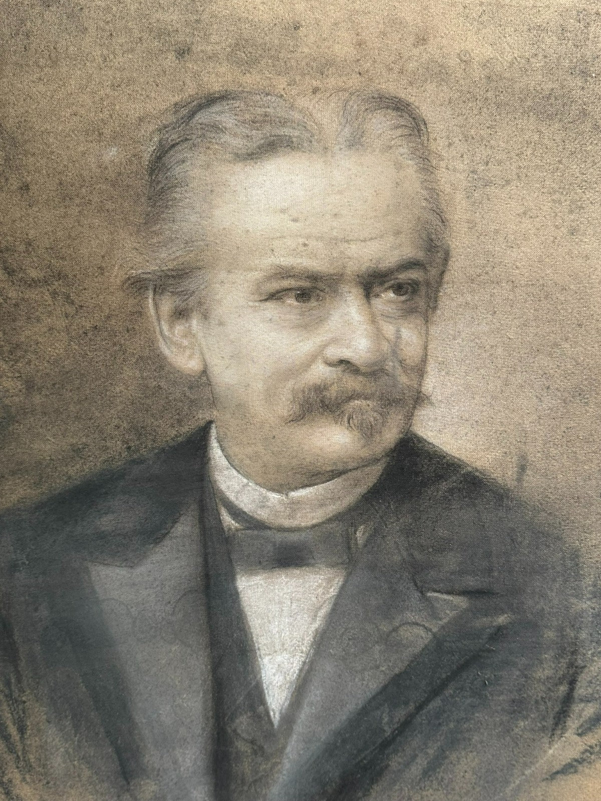 KOHLE UND KREIDE ZEICHNUNG SIGNIERT G. SCHACHINGER PORTRAIT EINES MANNES