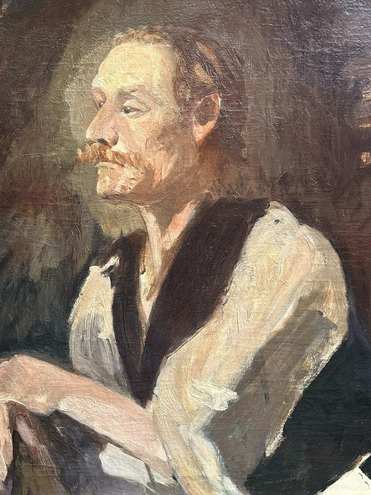 ANTIKES ÖLGEMÄLDE PORTRAIT EINES MANNES NICHT SIGNIERT