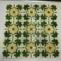 SET 9x JUGENDSTILFLIESE AUS KERAMIK 15x15cm ANTIKE JUGENDSTIL FLIESE UM 1910