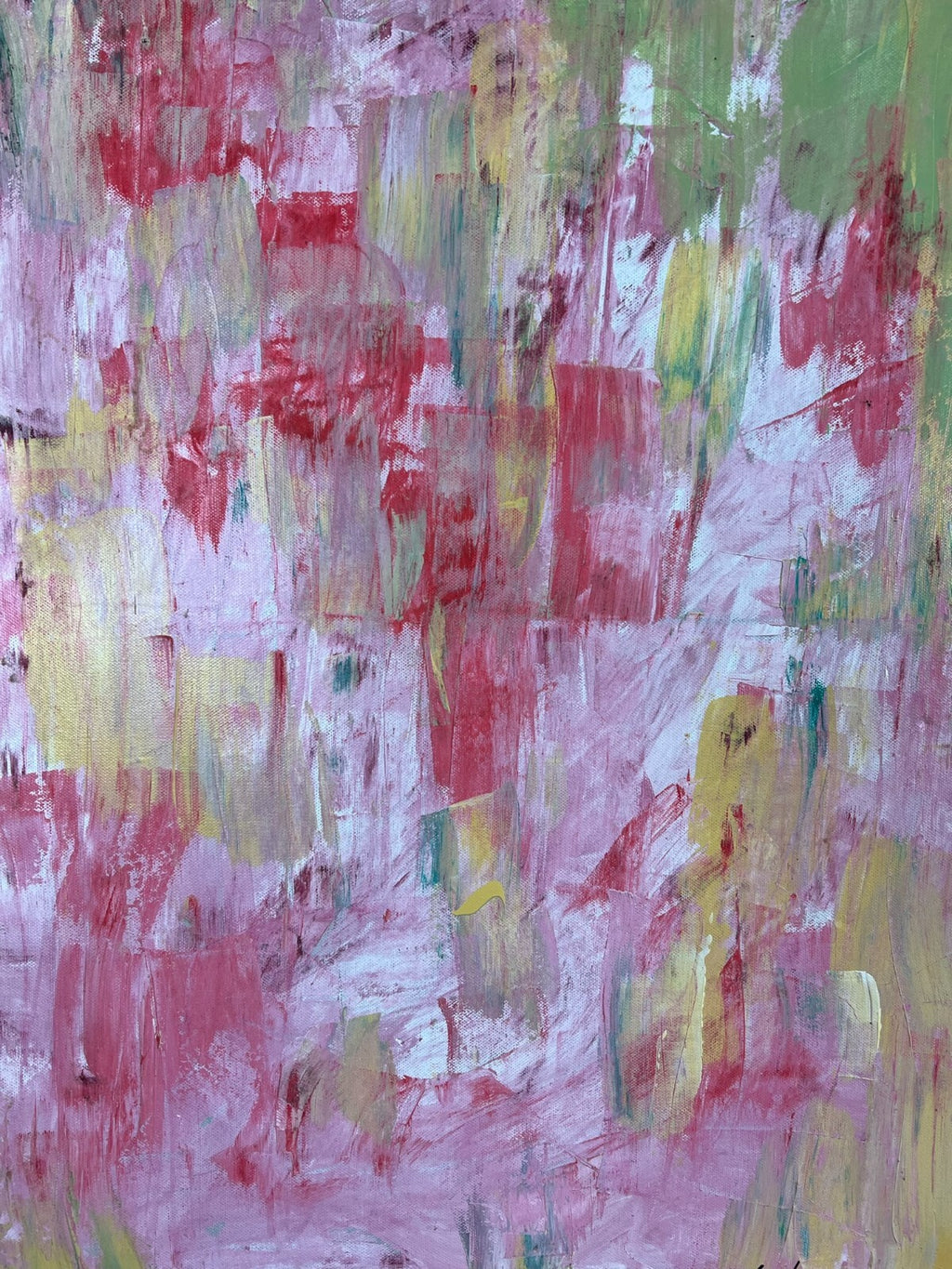 Modernes Ölgemälde auf Leinwand signiert Abstrakte Blumen Wiese 50x70cm