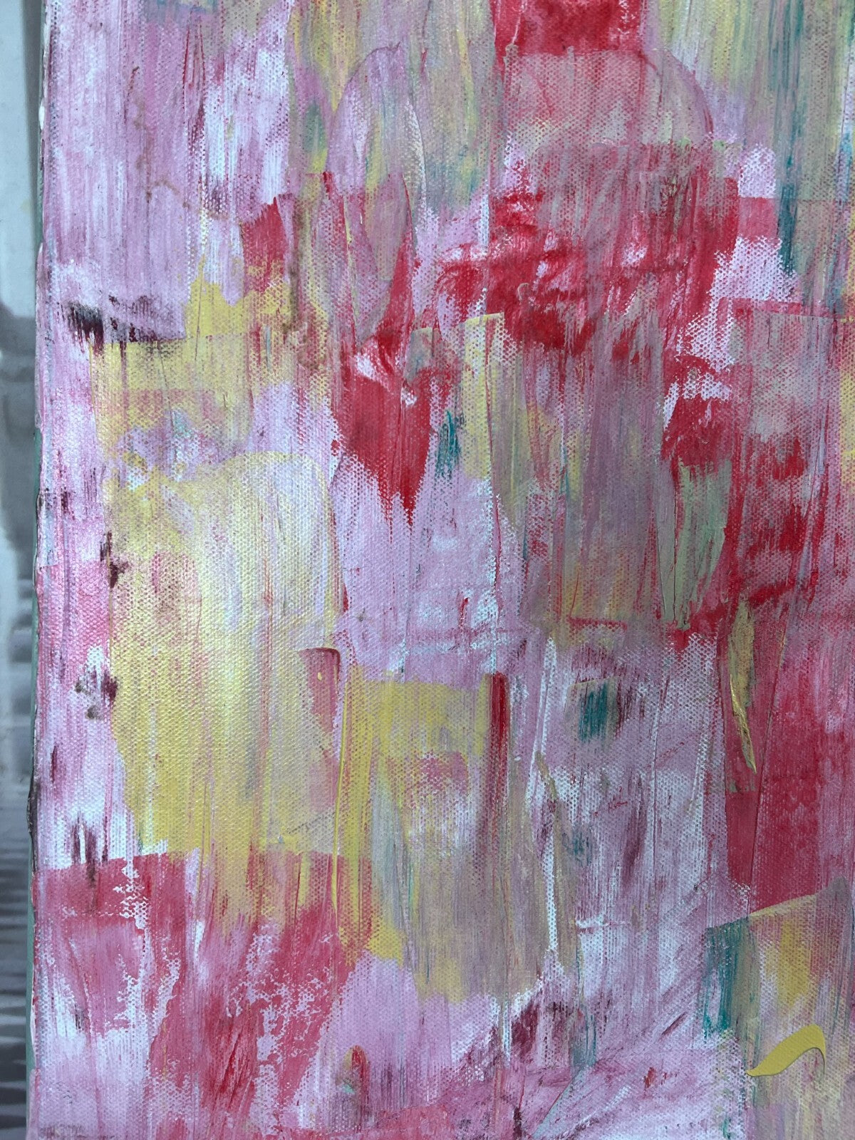 Modernes Ölgemälde auf Leinwand signiert Abstrakte Blumen Wiese 50x70cm