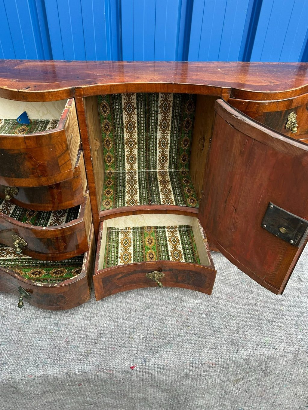 Antiker Barocksekretär Barock Aufsatzsekretär 18 tes Jhdt Intarsien Nussbaum