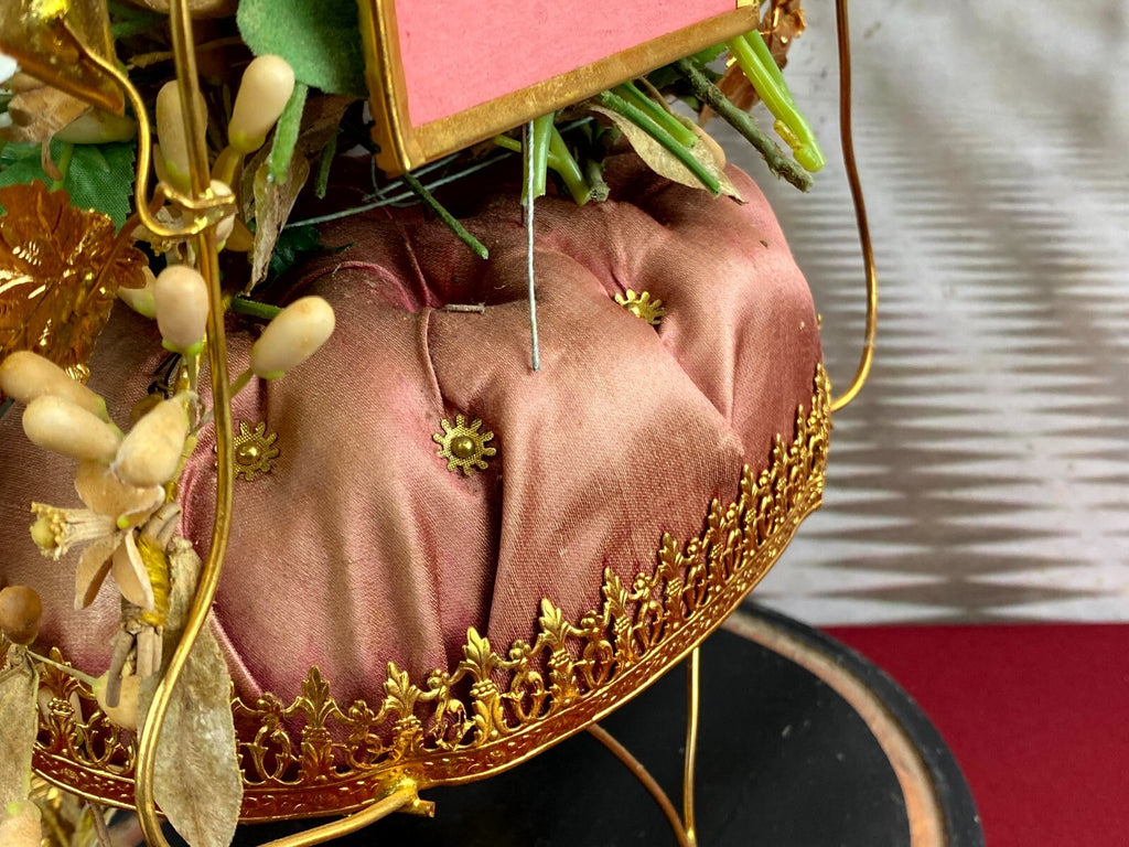 Globe De Mariee Hochzeit Andenken Frankreich Napoleon Iii Gold Vögel samt 48cm
