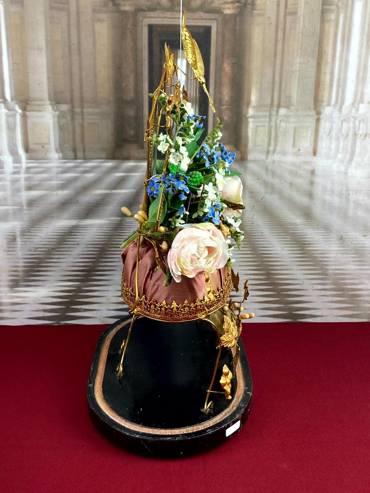 Globe De Mariee Hochzeit Andenken Frankreich Napoleon Iii Gold Vögel samt 48cm