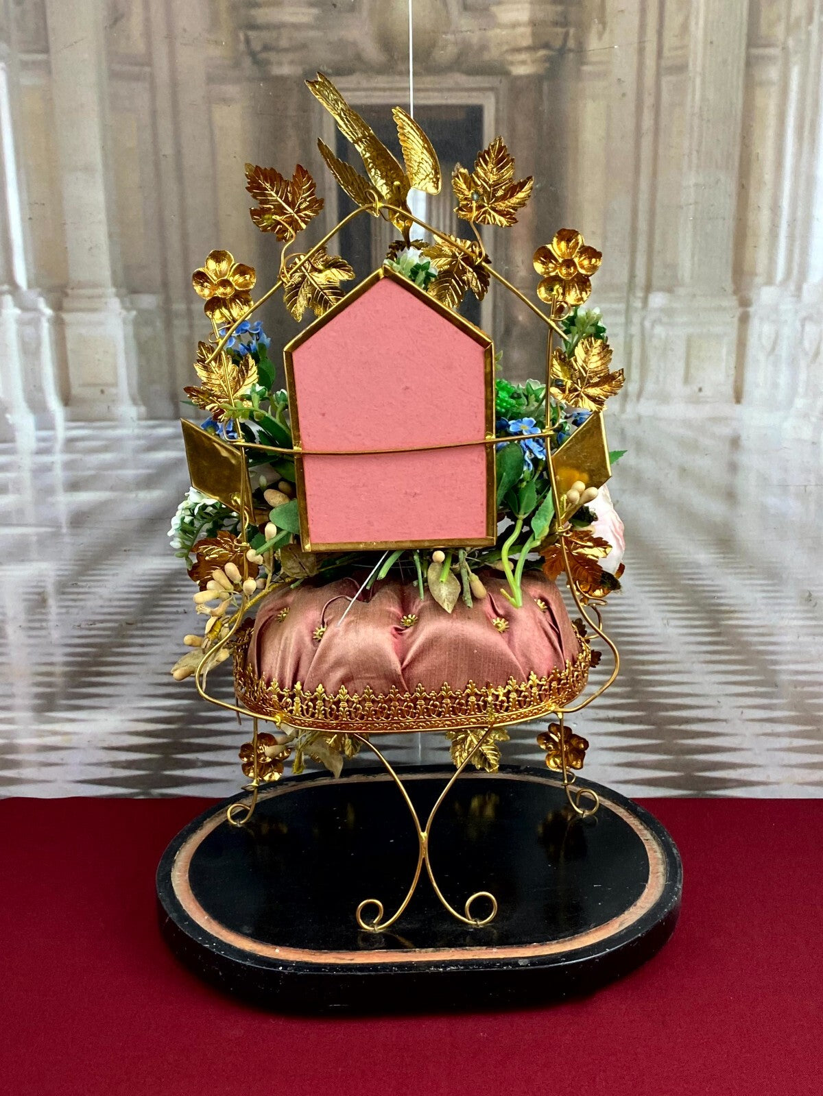 Globe De Mariee Hochzeit Andenken Frankreich Napoleon Iii Gold Vögel samt 48cm
