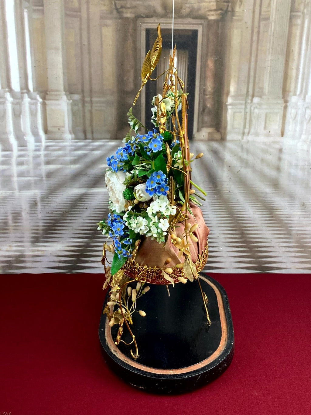 Globe De Mariee Hochzeit Andenken Frankreich Napoleon Iii Gold Vögel samt 48cm