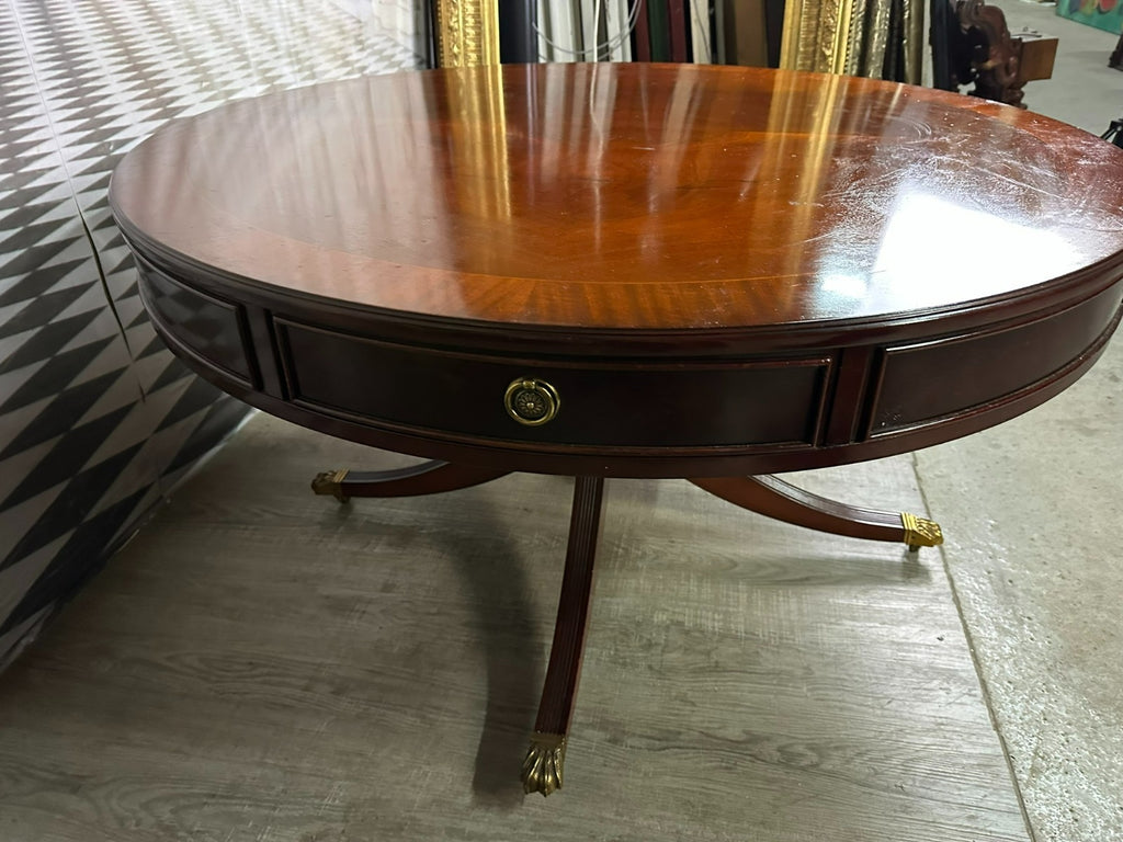 Grosser Vintage Beistelltisch England Sheraton Mahagoni 20 tes Jhdt
