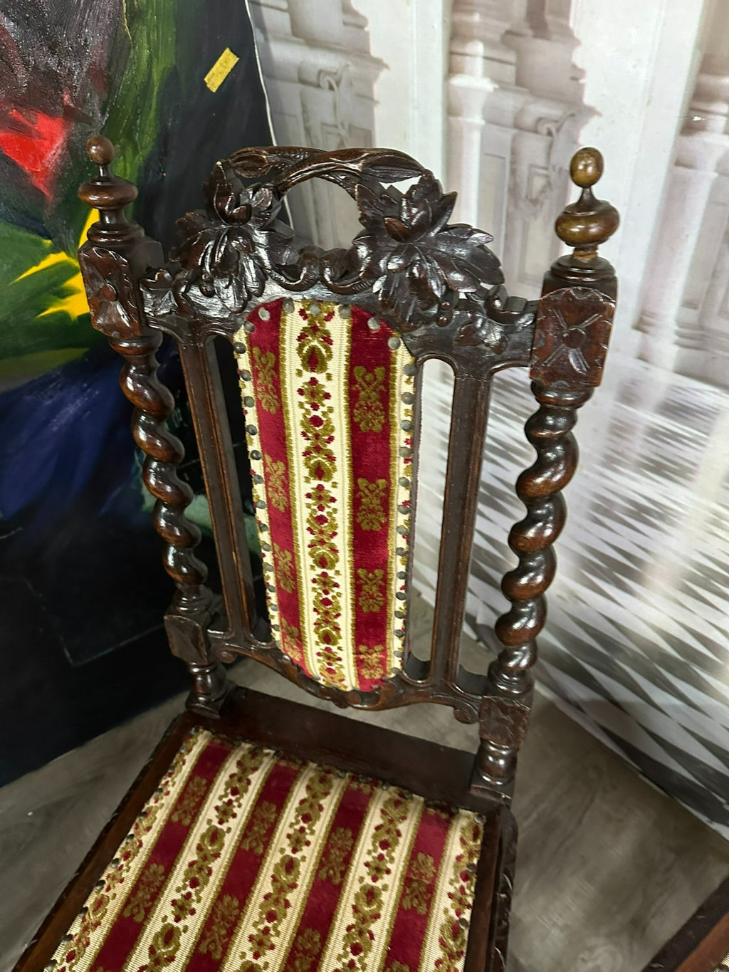 Satz antike Neo Renaissance Stühle Frankreich um 1870 handgeschnitzt 4x Stuhl