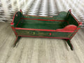 ANTIKE BABYWIPPE 19 TES JHDT HOLZ HANDBEMALT DATIERT 1836 KINDERBETT