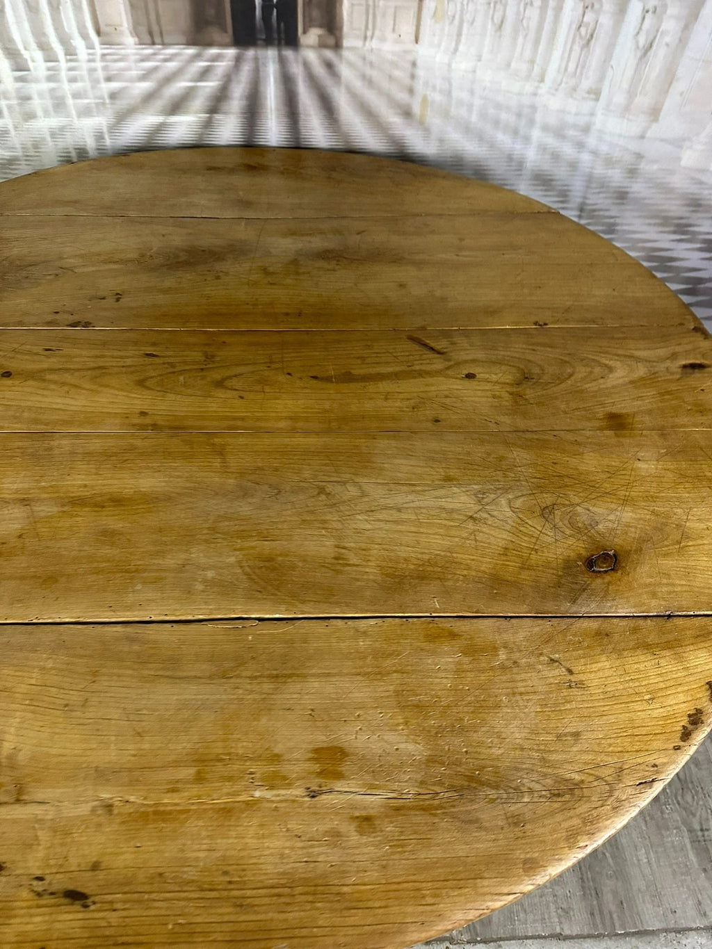 Antiker Esstisch 19 Jh Übergrosser Bauerntisch Weichholz 19 tes Jhdt Kreuztisch