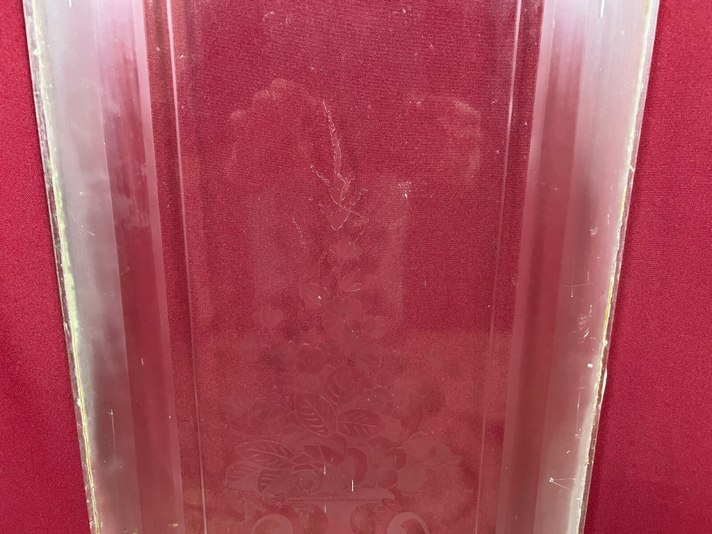Antike Glasscheibe Glas Fenster Jugendstil original um 1910 Blumen Amphore